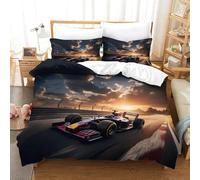 LILIlaobiao Luxe Grand Prix Racing BullRacing Duvet Cover Washable Bedding Set, 3D Printed 3Pcs Formula racing Pattern Quilt Cover Set for Home Textiles Decor Double（200x200cm）