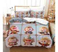 LILIlaobiao Luxe Sun WuKong Bedding Set With Hidden Zipper, King(220x240cm) Duvet Cover The Monkey King with Pillowcases, Soft Microfiber The Monkey King Quilt Cover for Kids & Adults