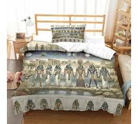 LILIlaobiao Single（135x200cm） Egyptian Mural Bedding Set, Washable With Hidden Zipper Duvet Cover Egyptian-god-list Quilt Cover Soft Microfiber, Egyptian-god-list Bed Linen Set for Kids & Adults