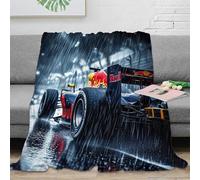 LILIlaobiao Soft Flannel Bulls Racing Throw Blanket 40x50inch(100x130cm), 3D Jacquard Fluffy Lightweight Fleece Formulaone Throw Blankets, Cozy Warm Bed Sofa Fleece Blanket for All Seasons