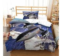 LILIlaobiao SR-71 Blackbird Luxe Quilt Cover Set Hidden Zipper Duvet Cover Set with Pillowcases bomber Bedding Set Soft Microfiber Comforter Cover Kids & Adults Single（135x200cm）