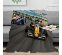 LILIlaobiao Super Soft 3D Super Racing Car Throw Blanket 40x50inch(100x130cm) Premium Silky Flannel Fleece Ribbed Jacquard Lightweight Bed Blankets with Formulaone All Season Use