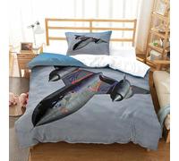 LILIlaobiao Warmth SR-71 Blackbird Duvet Cover Single（135x200cm）, All Season Decorative Bomber Quilt Cover with Pillowcases, Bedding Set Soft Bomber Comforter for Boys & Girls