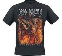 LILININ Iced Earth T Shirt Incorruptible Band Logo Metal Mens Black (3X-Large)