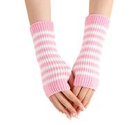 Lilinzhi 2pcs Versatiles Stripes Mittens Outdoor Activity Gloves Personality Styles For Running Cycling Skiing Touchscreens Compatible