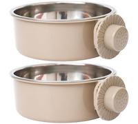 Lilinzhi 2X Large Capacity 650ml Mountable Pet Food Bowls Stainless Steel Hanging Design with Spill Guard for Active Dogs Cats Hanging Pet Food Bowl