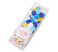 Lilinzhi 3 Pack Furry Rattle Balls For Toy With Built-In Interactive Plush Small Balls For Cats Soft Chewing Toy 1.6in