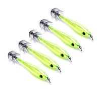 Lilinzhi 5Pcs Glow In Dark Squid Cuttlefish Fishing Lures Tackle Jig Hooks