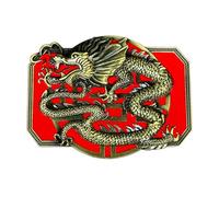 Lilinzhi Chinese Metal Relief Dragon Pattern Belt Buckle Delicate Belt Buckle Waistband Accessories Rock Metal Clasp Western Replacement For Men Cowboy