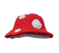 Lilinzhi Cute Fishing Hat for Women Girls Handcrochet Mushroom Hat Winter Warm Girls Bucket Hat Girls Cute Headdress