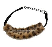 Lilinzhi Elegant Animal Pattern Patchworked Plush Belt PU Leather Chain Belt Crystal Decors For Modern And Stylish Women Festival