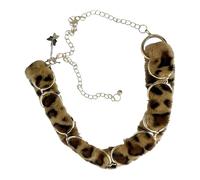 Lilinzhi Elegant Animal Pattern Patchworked Plush Belt PU Leather Chain Belt Crystal Decors For Modern And Stylish Women Festival
