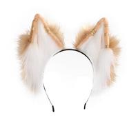 Lilinzhi Halloween Wolf Ear Hairband With Metal Earring Role Play Wolf Headbands Realistic Cats Hairband For Girl Makeup Adult Size Makeup Washing Face Party Comfortable
