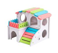 Lilinzhi Hamster Small Animals Multi Story Villa Colorful House Habitat Decor With Ladder Easy To Assemble