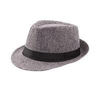 Lilinzhi Men Fedora Hat With Black Bands Short Brim Sun Hat Gangster Cosplays Party Costume Accessories