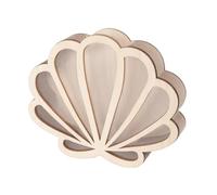 Lilinzhi Natural Wooden Seashells Display Container Stable Base Coastal Styles Home Accent Decorative Organizers Gift Coastal Theme Wooden Collectible Box