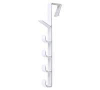 Lilinzhi Over The Door Hook Practical Plastomer Door Hanger Hook with 5 Hook for Hanging Coat Towel Bag Robe Hat Purse