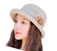 Lilinzhi Soft Woven Fisherman Hat with Breathable Polyester Unisex Beach Caps Ideal for Travel and Daily Wear Bows Woven Fisherman Hat Khaki