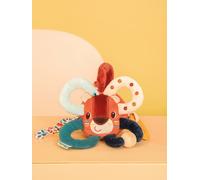 Lilliputiens - Baby Sensory Activity Ball with Rattle and Fabric Rings - Silicone Teething Ring - Jack the Lion - Early Learning Toy from 6 Months - Stimulates Sight and Touch - 16 cm - 83632