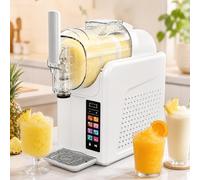 lilishangmao Soft Ice Cream Machine & Slushie Maker - 7 Modes, No Ice Needed, One-Button Self-Cleaning 360°, 2L Transparent Tank, for Chilled Drinks, Milkshakes, Sorbets, Dishwasher-Safe Parts White