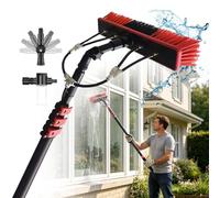 lilishangmao Solar Panel Cleaning Kit - Complete Water Fed Telescopic Brush Set, 55cm Brush Head, 4 Spray Nozzles - Lightweight Carbon Fibre Pole - Also Cleans Windows, Rvs, Outdoor Glass 6m/20ft