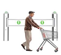 lilishangmao Stainless Steel Radar Sensing Gate - Automatic One-Way Swing Barrier with Voice Announcement & Speed Control, for Library, Metro Stations, Mall & Office Access, 2x1.1m A