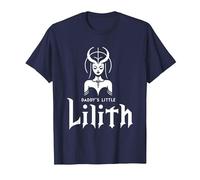 Lilith Demon Gothic Mythology Folklore Satanic Dark Occult T-Shirt, Men, Navy Blue, Large