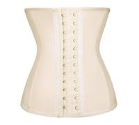 Lilith-Lover Dreamburn Waist Trainer Women Latex Corset Shapewear 3 Hook 9 Steel Bones Weight Loss Adjustable Slimming Body Shaper Tummy Control Girdle, (UK 0-4)XXS, Beige