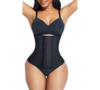 Lilith-Lover Lilith Waist Trainer Women Latex Corset Shapewear 3 Hook 9 Steel Bones Weight Loss Adjustable Slimming Body Shaper Tummy Control Girdle, 4-6-2020, Black