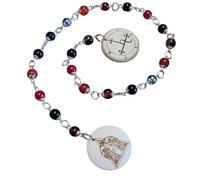 Lilith Meditation Beads, Handmade Pagan Engraved Prayer Beads with Gemstone Glass Acrylic Beads Goddess Lilith's Sigil Goth Gothic Satanic