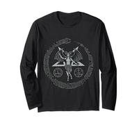 Lilith Snake Satanic Gothic Halloween Day of Dead Pentagram Long Sleeve T-Shirt