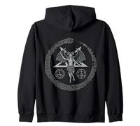 Lilith Snake Satanic Gothic Halloween Day Of Dead Pentagram Zip Hoodie