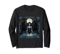 Lilith Tarot Card Gothic Halloween Day of Dead Goddess Long Sleeve T-Shirt