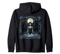 Lilith Tarot Card Gothic Halloween Day Of Dead Goddess Zip Hoodie