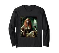 Lilith with Snake Botanical Art Long Sleeve T-Shirt