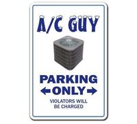 LilithCroft99 A/C Guy Aluminum Sign air Conditioning Parking ac HVAC Sign Aluminum Metal Wanring Signs for Property Garage Decor Sign Wall Plaque Tin Sign 8"x12"