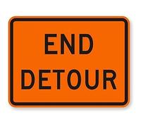 LilithCroft99 End Detour Sign Metal Funny Warning Signs for Property,Home Decor Tin Sign,8x12