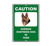 LilithCroft99 German Shepherd Dog Dog Caution Novelty Fun Sign Metal Funny Warning Signs for Property,Home Decor Tin Sign,8x12