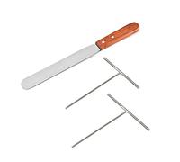 Lilithye Crepe Spreader and Spatula Kit Stainless Steel Crepe Spreader Tool 5", 7" Spreaders and 12" Spatula(3 Pcs)