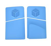 LiLiTok Faceplate for PS5 Slim Disc Edition, Protective Case Separate Sides Case with Cooling Holes, Dustproof ABS Housing Replacement Plate for Playstation 5 Slim Accessories (Light Blue)