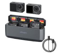 LiLiTok Portable Fast Charger for DJI Osmo Action4/3 Batteries, 2-Way Charging Hub with Built-in 7710mAh Battery, 5V DC Output