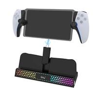 LiLiTok Portal Remote Player Charging Station Charging Station Magnetic Type C Charger for PS5 Gate RGB Light PS Gate Accessories Docking Station (Black)