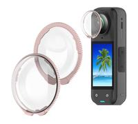 LiLiTok Premium Lens Cover for Insta360 X5, Optical Glass/PC, Lens Protector, Protective Lens Protector, Mirror Accessory for Insta360 X5 (Glass Pink)