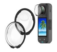 LiLiTok Premium Lens Cover for Insta360 X5, Optical Glass/PC, Lens Protector, Protective Lens Protector Protection Mirror Accessories for Insta360 X5 (Glass Black)