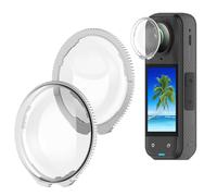 LiLiTok Premium Lens Cover for Insta360 X5, Optical Glass/PC, Lens Protector, Protective Lens Protector, Mirror Accessory for Insta360 X5 (Glass Silver)