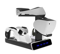LiLiTok Vertical Stand Compatible with PSVR2 Dual Controller Charging Station LED Light for PS5 VR2 Headset Holder and Handle Charging Station VR Gaming Heaset Accessories
