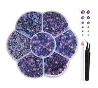 Liliume 5000pcs Hotfix Rhinestones 10 Colors 6 Sizes for Clothes Shoes and DIY Crafts（SS6-SS30, Purple