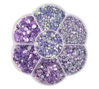Liliume 5000pcs Hotfix Rhinestones 10 Colors 6 Sizes for Clothes Shoes and DIY Crafts(SS6-SS30,Violet