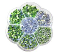 Liliume 5000pcs Hotfix Rhinestones Light Green Rhinestones 10 Colors 6 Sizes 2mm 3mm 4mm 4.8mm Glass Rhinestones Round Rhinestones for Clothes Shoes and DIY Crafts(Light-Green)
