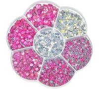 Liliume 5000pcs Hotfix Rhinestones Rose Rhinestones 11 Colors 6 Sizes 2mm 3mm 4mm 4.8mm Glass Rhinestones Round Rhinestones for Clothes Shoes and DIY Crafts(Rose)